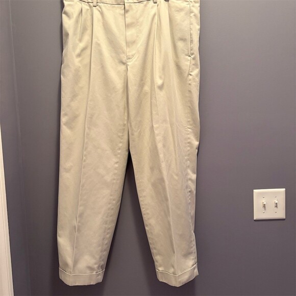 Brooks Brothers Other - Brooks Brothers Dress Pants Mens 38x30 Beige Pleated Cuffed Straight Leg